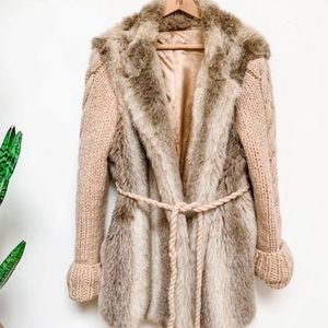 Boho Vintage Faux Fur Coat